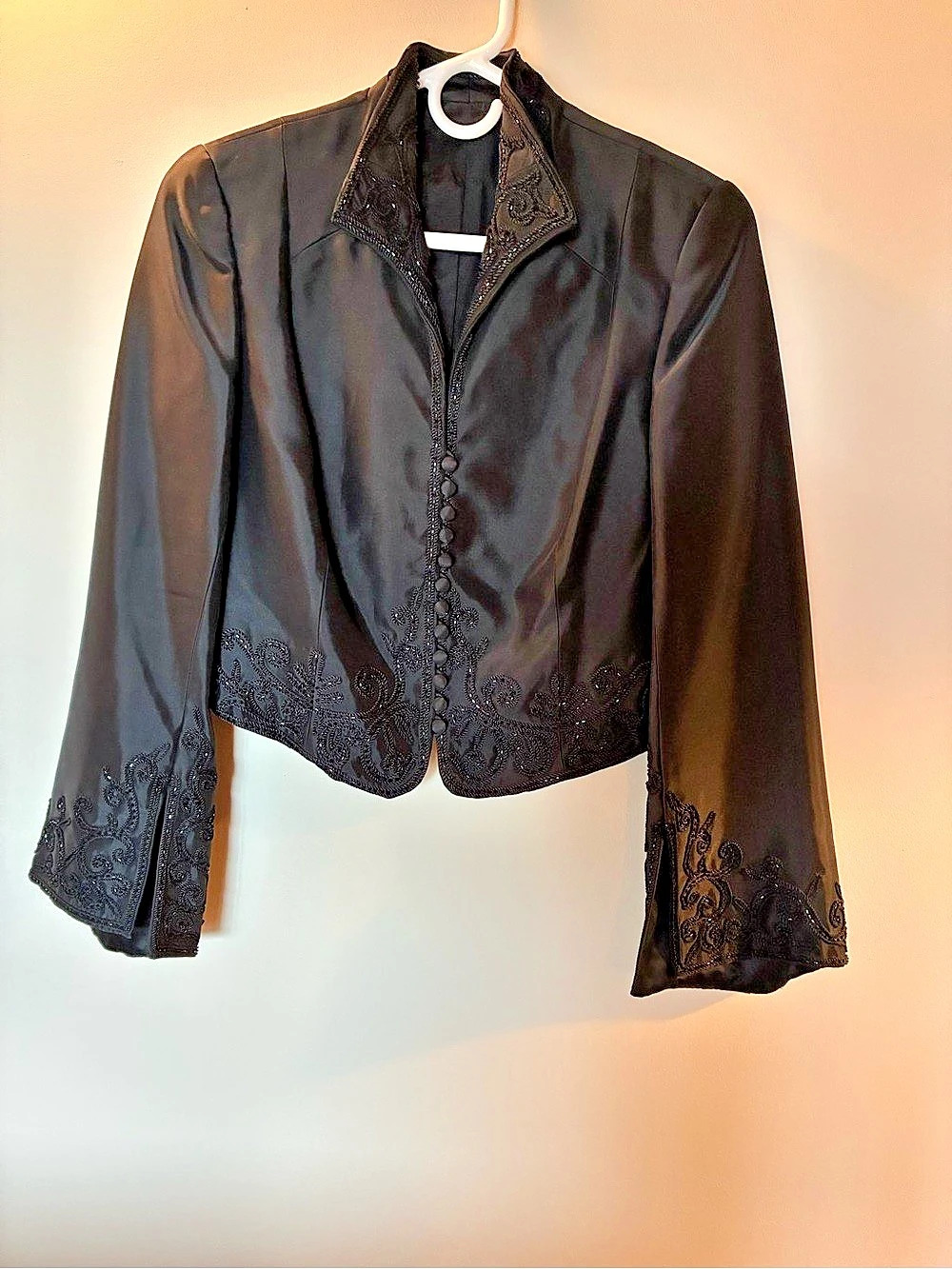 Black Embroidered Bolero Jacket